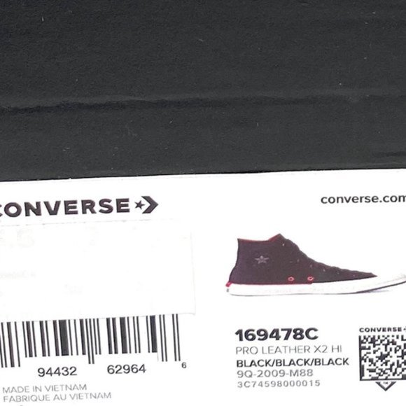 Converse Women's Size 7 169478C Black Ice Pro Leather X2 High Sneakers Lifestyle - Picture 9 of 9